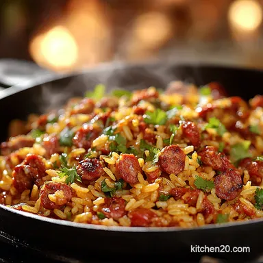 Bright Bold Rice Recipe Quick Chorizo Fiesta Flash Fry Recipe Card