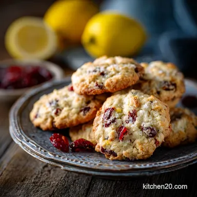 Lemon Cranberry Cookies: Easy, Chewy Recipe for Christmas Baking Recipe Card