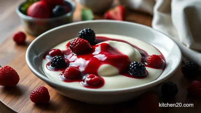 Classic Italian Panna Cotta with Fresh Berry Sauce