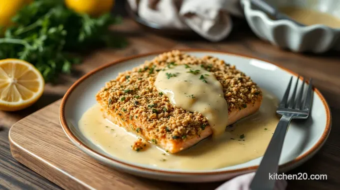 Crispy Herb-Crusted Salmon with Lemon Butter Sauce