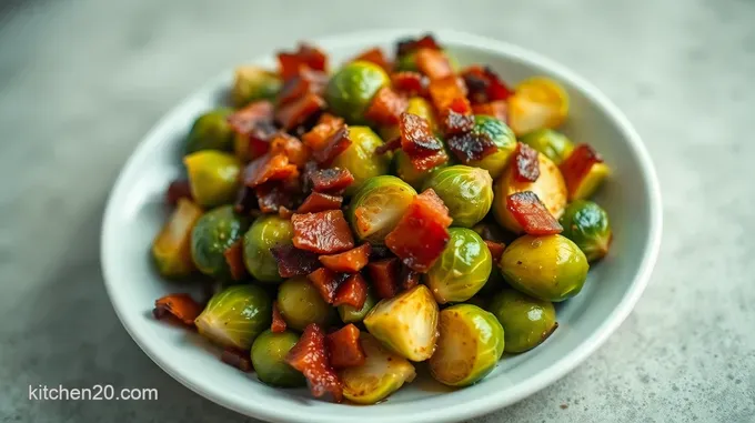 Honey-Glazed Brussels Sprouts with Bacon and Balsamic Drizzle