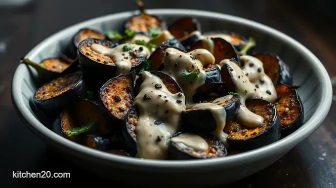 Savory Roasted Eggplant with Creamy Tahini Drizzle