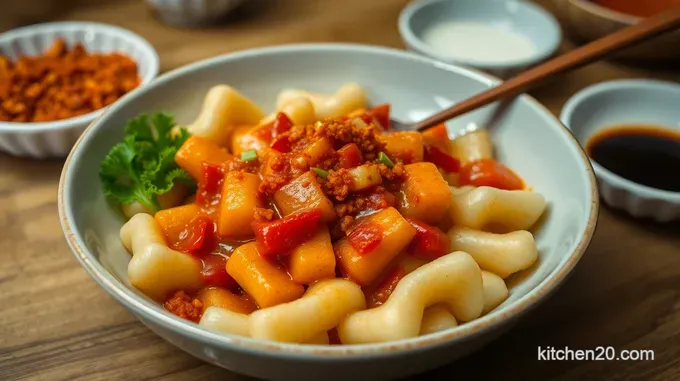 Spicy Korean Rice Cakes (Tteokbokki)
