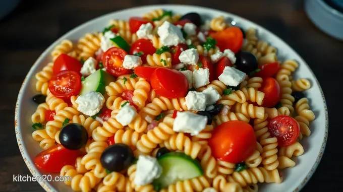 Sunny Mediterranean Pasta Salad with Feta and Olives