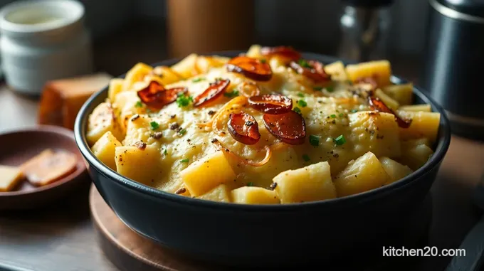Ultimate Cheesy Potato Gratin with Crispy Onions
