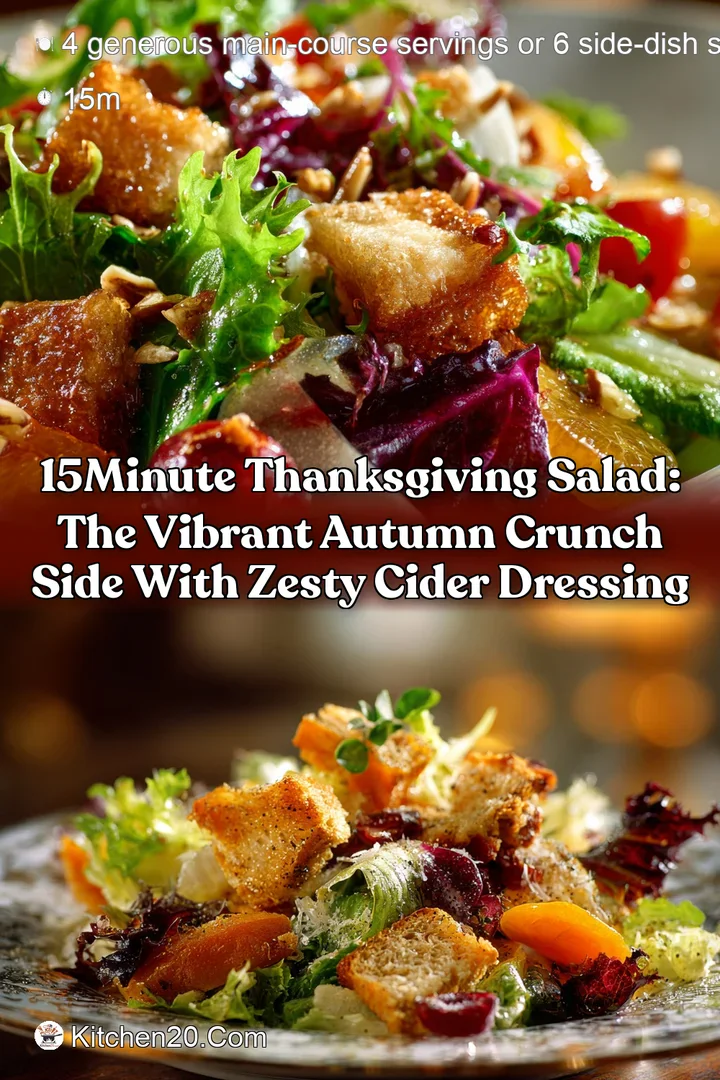 15Minute Thanksgiving Salad: The Vibrant Autumn Crunch Side with Zesty Cider Dressing