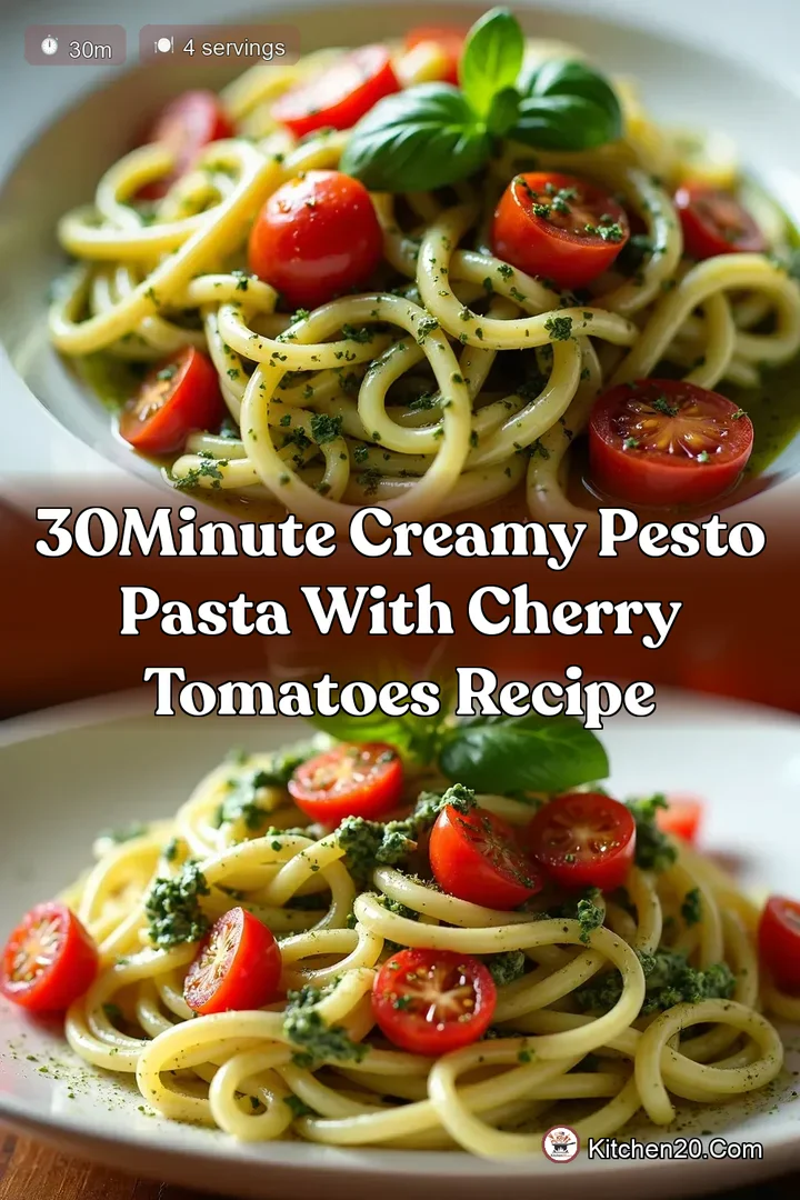 30Minute Creamy Pesto Pasta with Cherry Tomatoes Recipe