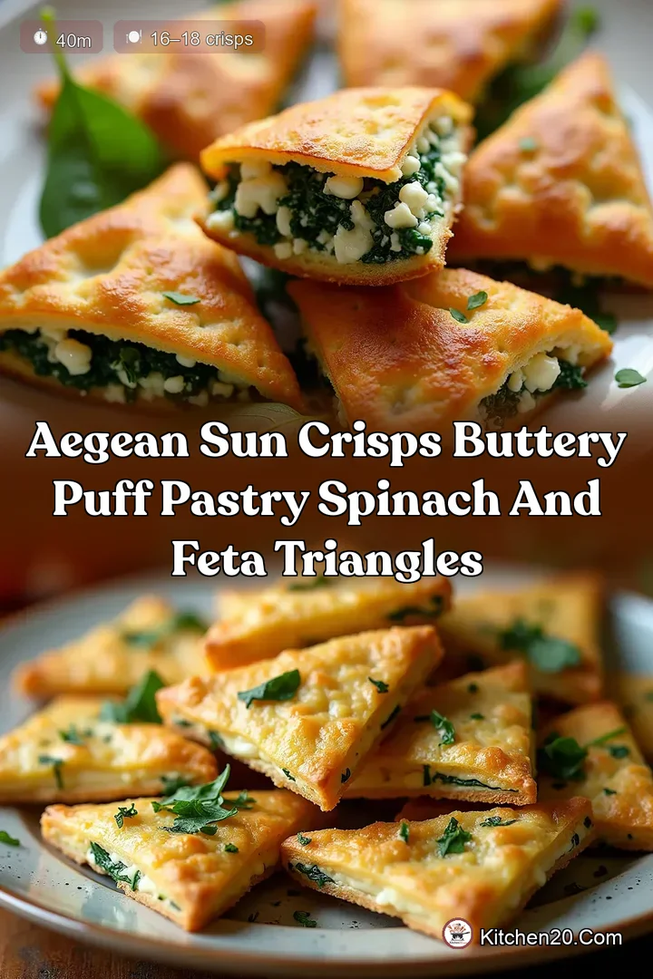 Aegean Sun Crisps Buttery Puff Pastry Spinach and Feta Triangles