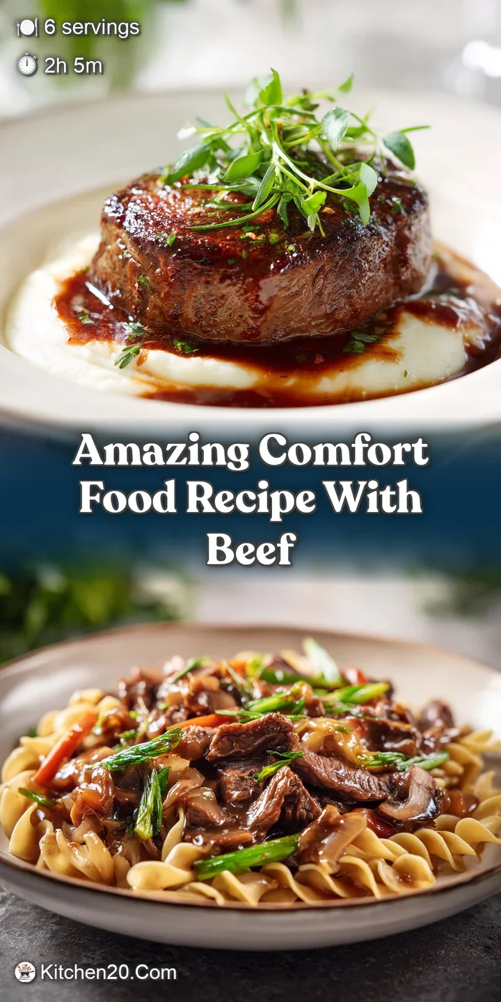 Close-up of savory beef stew, steam rising from chunks of tender beef and brightly colored vegetables in a deep, flavorful...