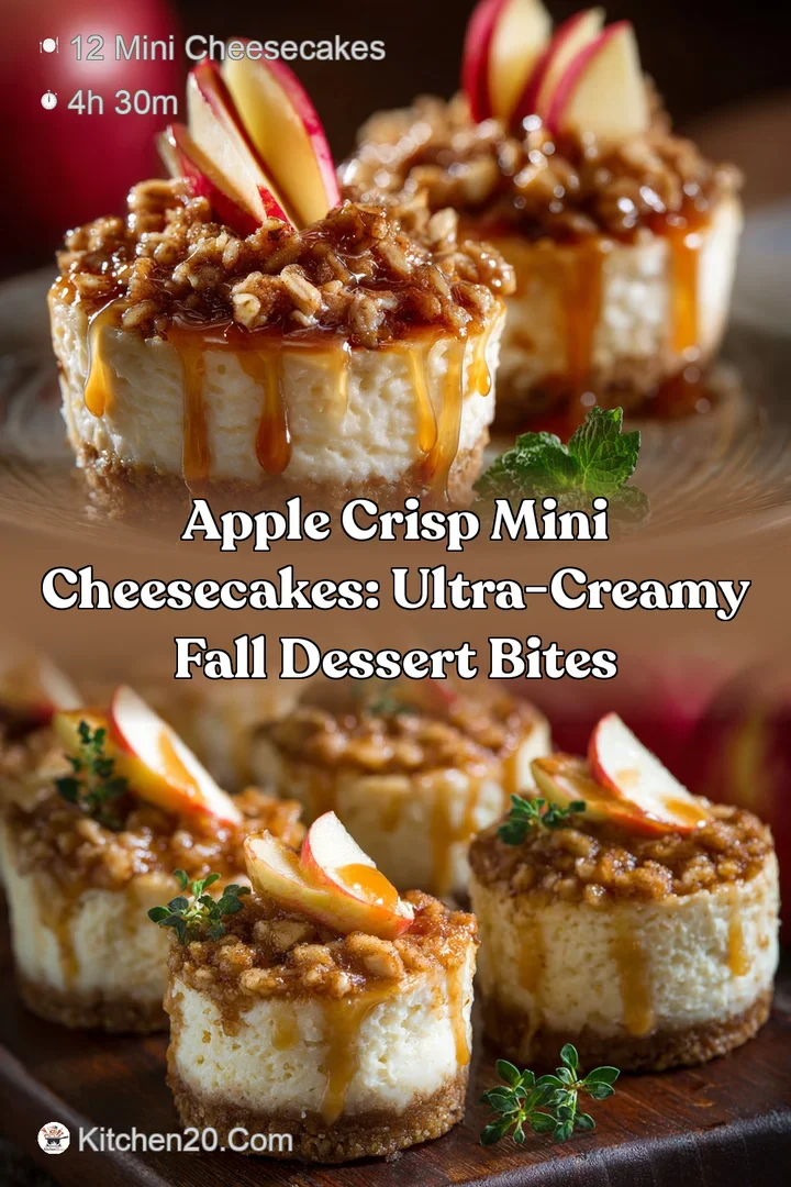 Apple Crisp Mini Cheesecakes: Ultra-Creamy Fall Dessert Bites