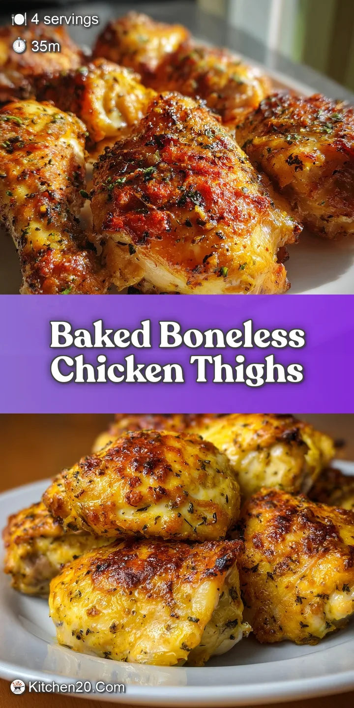 Close-up of a baked chicken thigh with a crispy, herbed crust; the juicy interior hints at a delightful, flavorful bite.