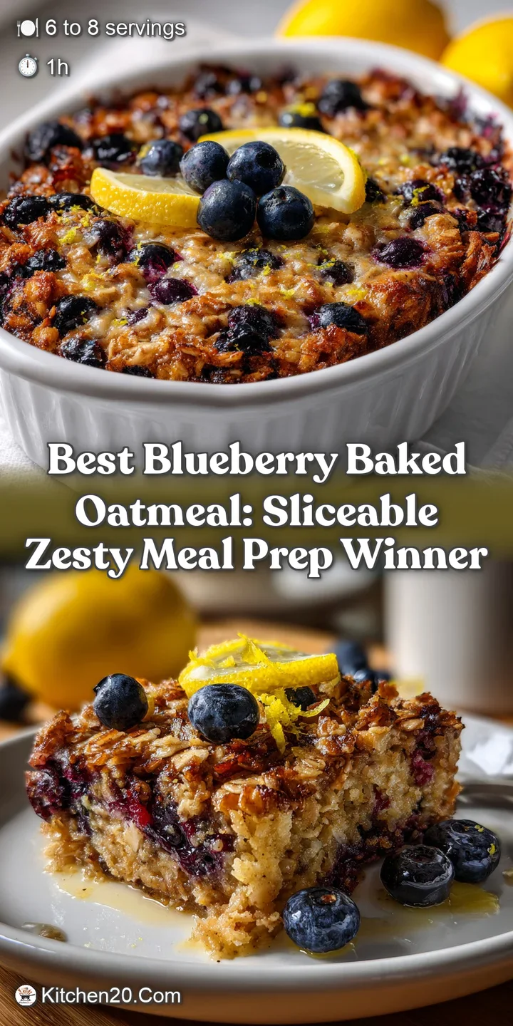 Best Blueberry Baked Oatmeal: Sliceable Zesty Meal Prep Winner