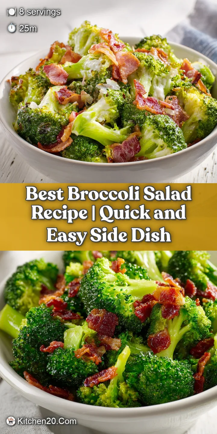 Close-up of crunchy bacon pieces and bright green broccoli florets coated in a rich, creamy sauce.