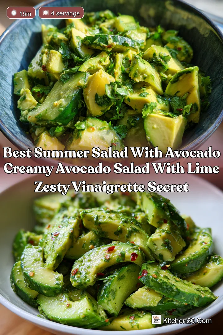 Best Summer Salad with Avocado Creamy Avocado Salad with Lime Zesty Vinaigrette Secret