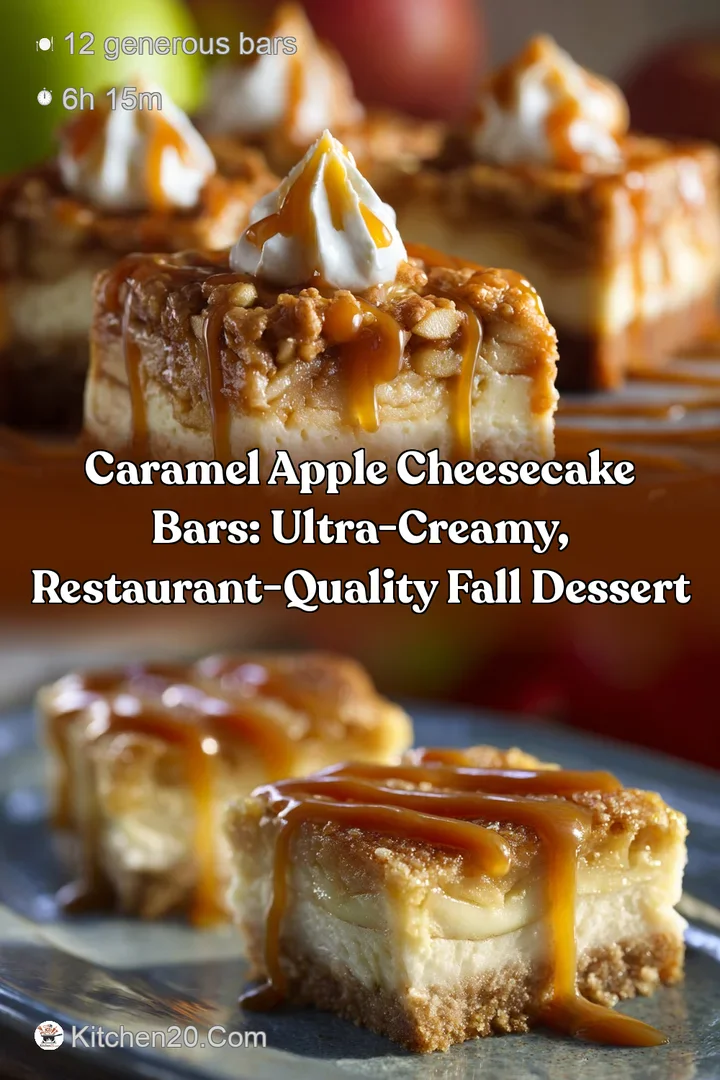 Caramel Apple Cheesecake Bars: Ultra-Creamy Restaurant-Quality Fall Dessert