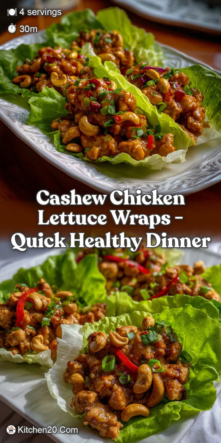 Cashew Chicken Lettuce Wraps - Quick Healthy Dinner