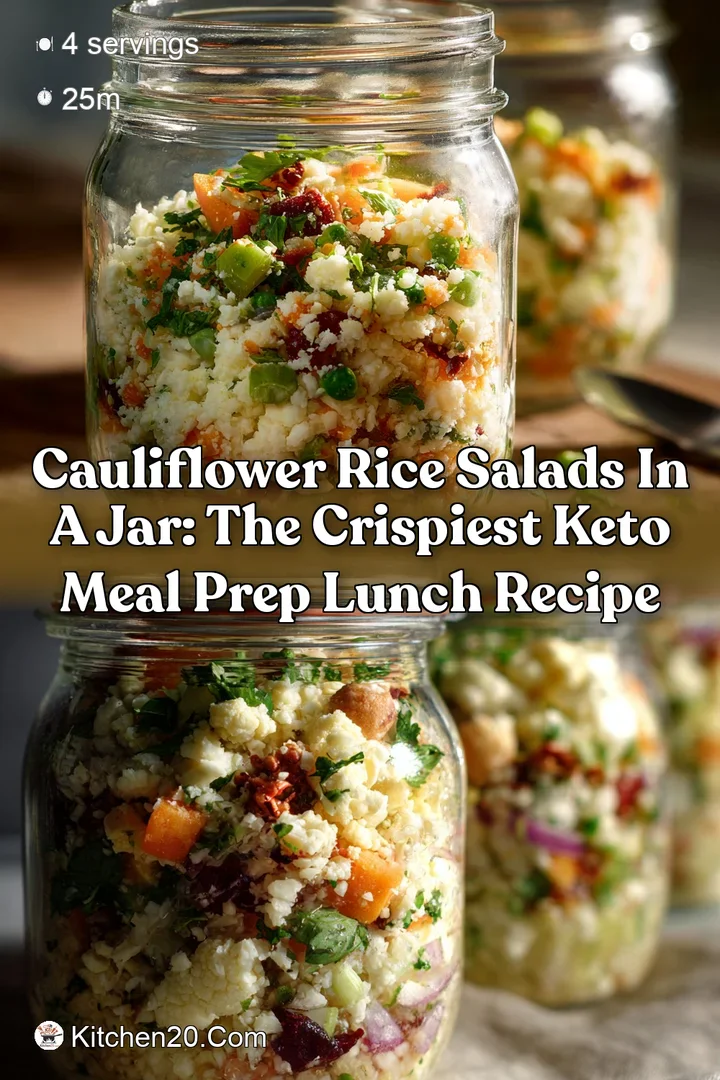 Cauliflower Rice Salads in a Jar: The Crispiest Keto Meal Prep Lunch Recipe