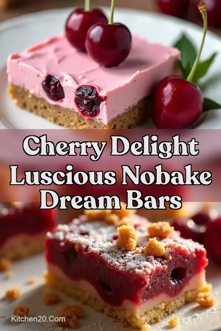 Cherry Delight Luscious NoBake Dream Bars