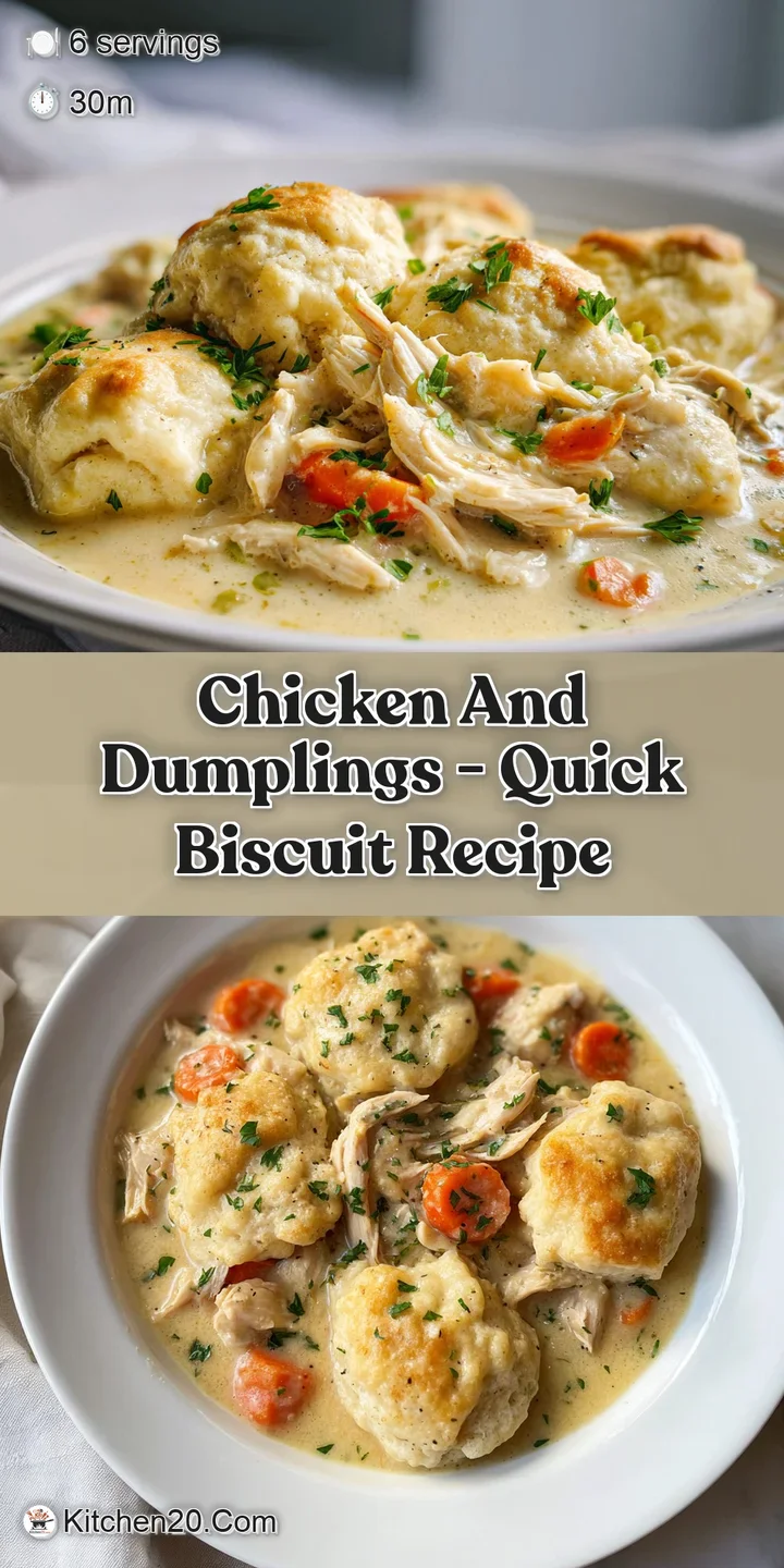 Close-up of a fluffy dumpling soaking in a creamy, savory chicken broth, speckled with herbs, promising warmth and comfort.