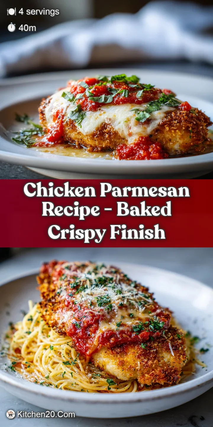 Close-up of juicy chicken parmesan. Tangy tomato sauce, melted, browned cheese. A mouthwatering, flavorful image. Delicious!