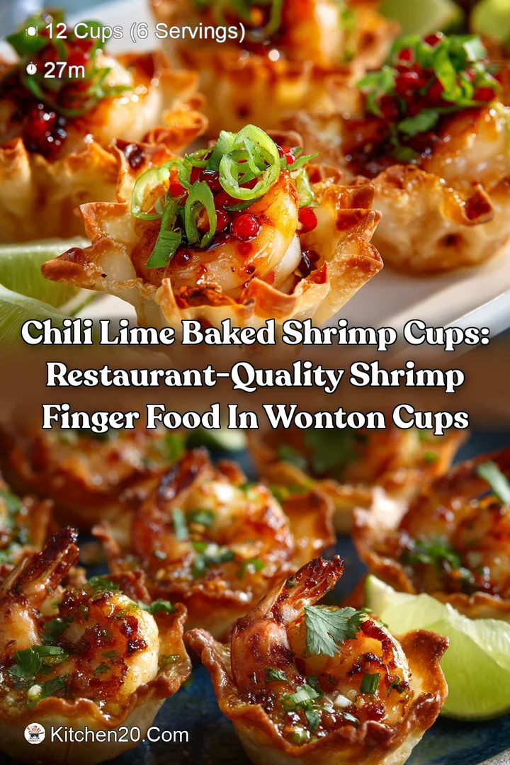 Chili Lime Baked Shrimp Cups: Restaurant-Quality Shrimp Finger Food in Wonton Cups