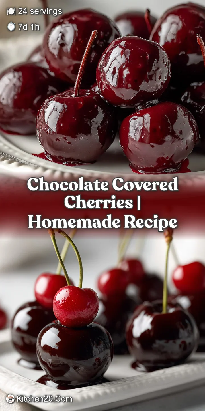 Close-up of a single, luscious chocolate cherry, its cracked shell revealing a tempting, sugary, bright red liquid center....