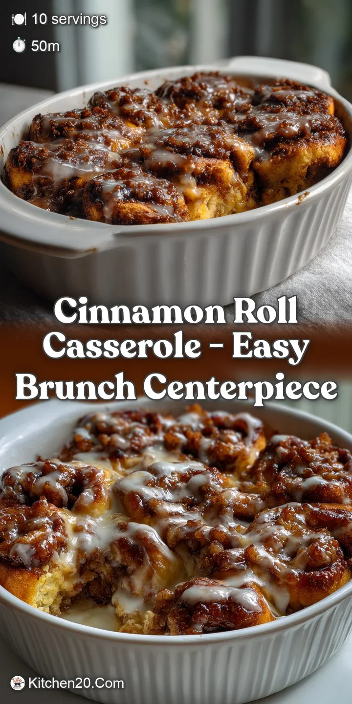 Close-up view of a gooey, cinnamon-swirled casserole. Soft, pillowy bread pudding textures, with a rich, caramel-colored g...