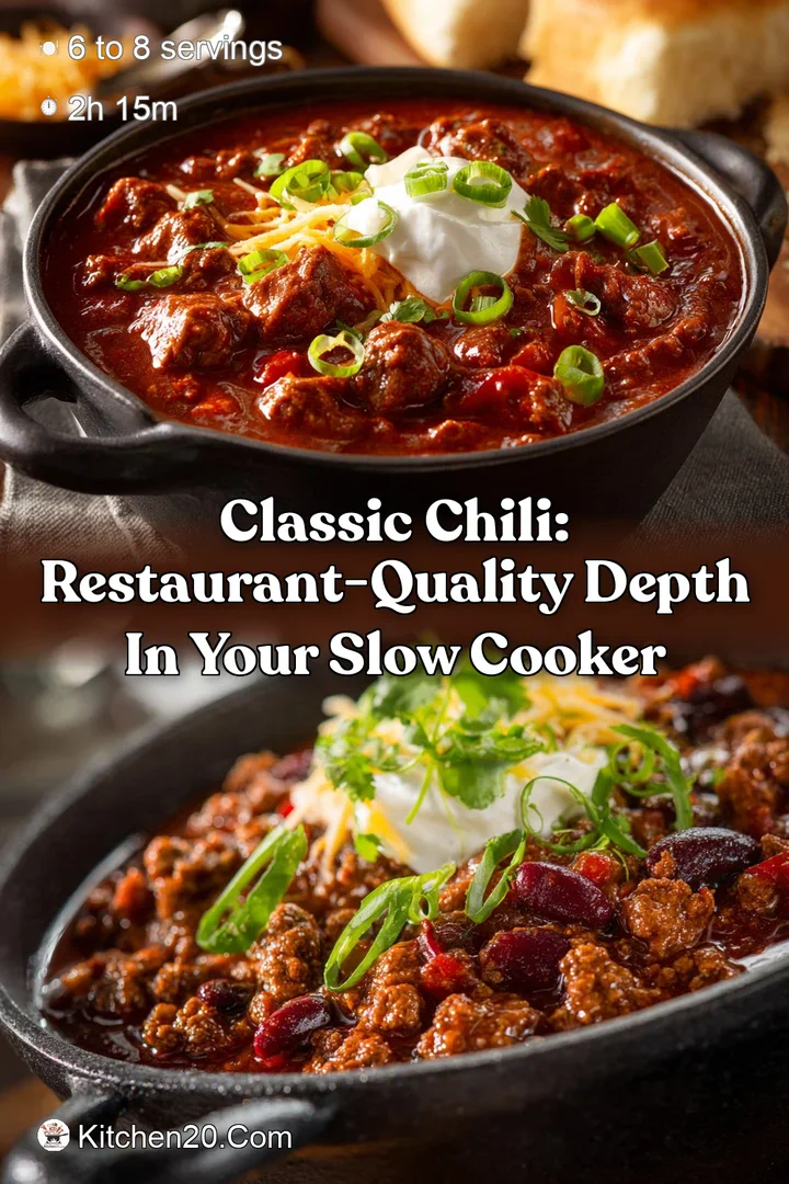 Classic Chili: Restaurant-Quality Depth in Your Slow Cooker