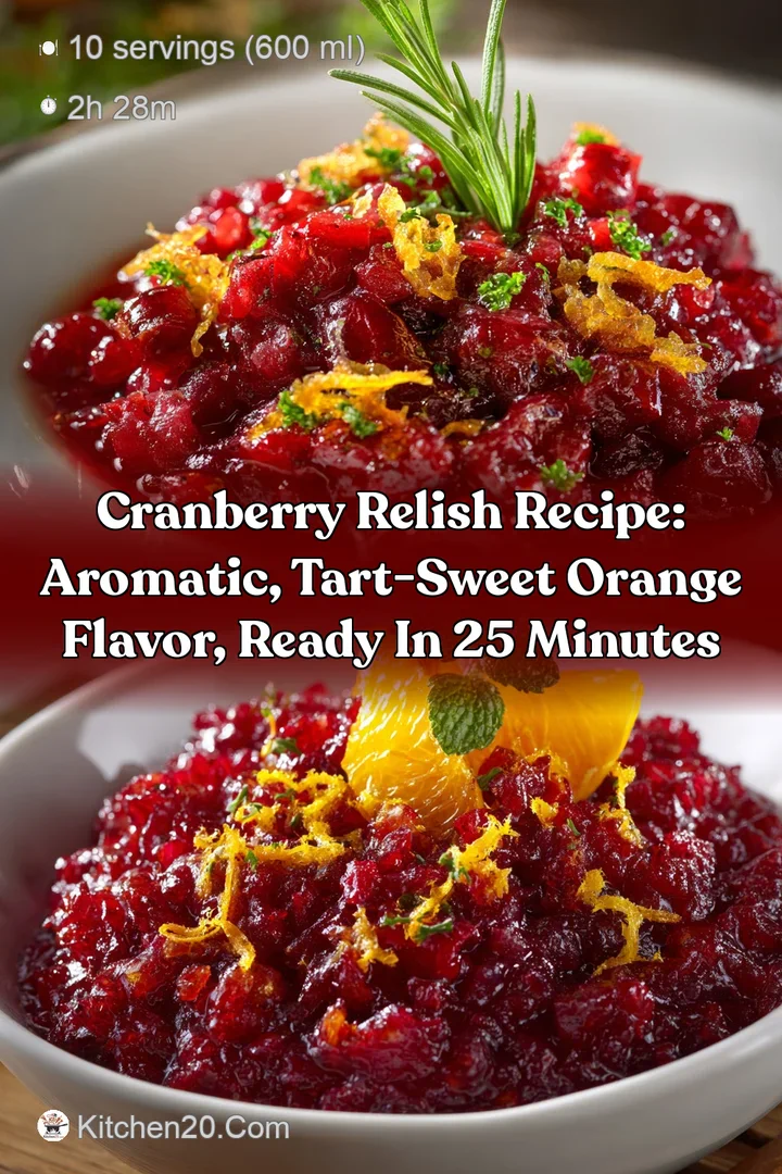 Cranberry Relish Recipe: Aromatic Tart-Sweet Orange Flavor Ready in 25 Minutes