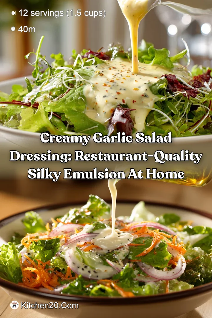 Creamy Garlic Salad Dressing: Restaurant-Quality Silky Emulsion at Home