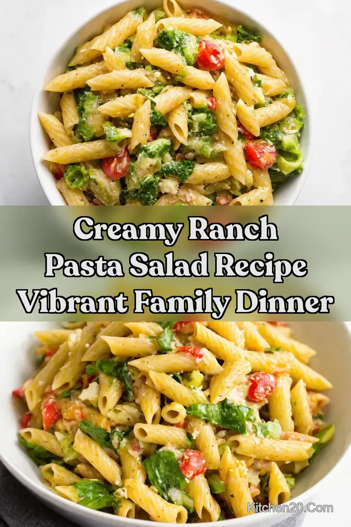 Creamy Ranch Pasta Salad Recipe Vibrant Family Dinner : PIN FOR LATER Creamy Ranch Pasta Salad Recipe Vibrant Family Dinner