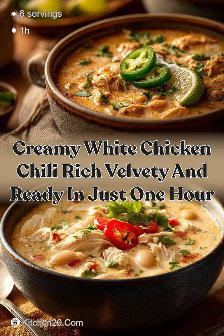Creamy White Chicken Chili Rich Velvety and Ready in Just One Hour