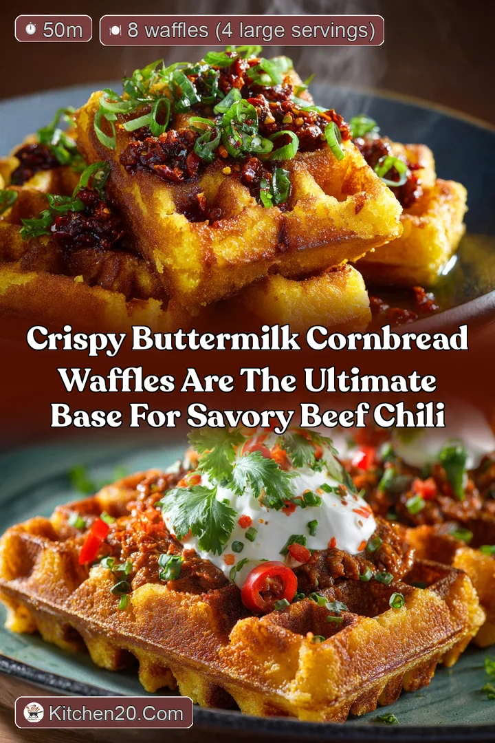 Crispy Buttermilk Cornbread Waffles are the Ultimate Base for Savory Beef Chili