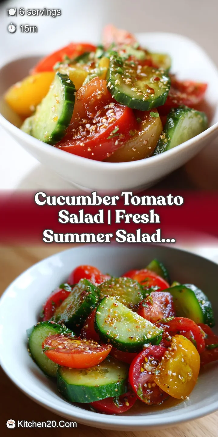 Juicy red tomato wedges and cool green cucumber slices tossed with creamy feta, ready to be savored.