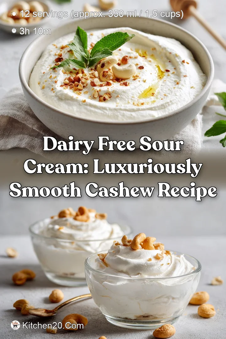 Dairy Free Sour Cream: Luxuriously Smooth Cashew Recipe