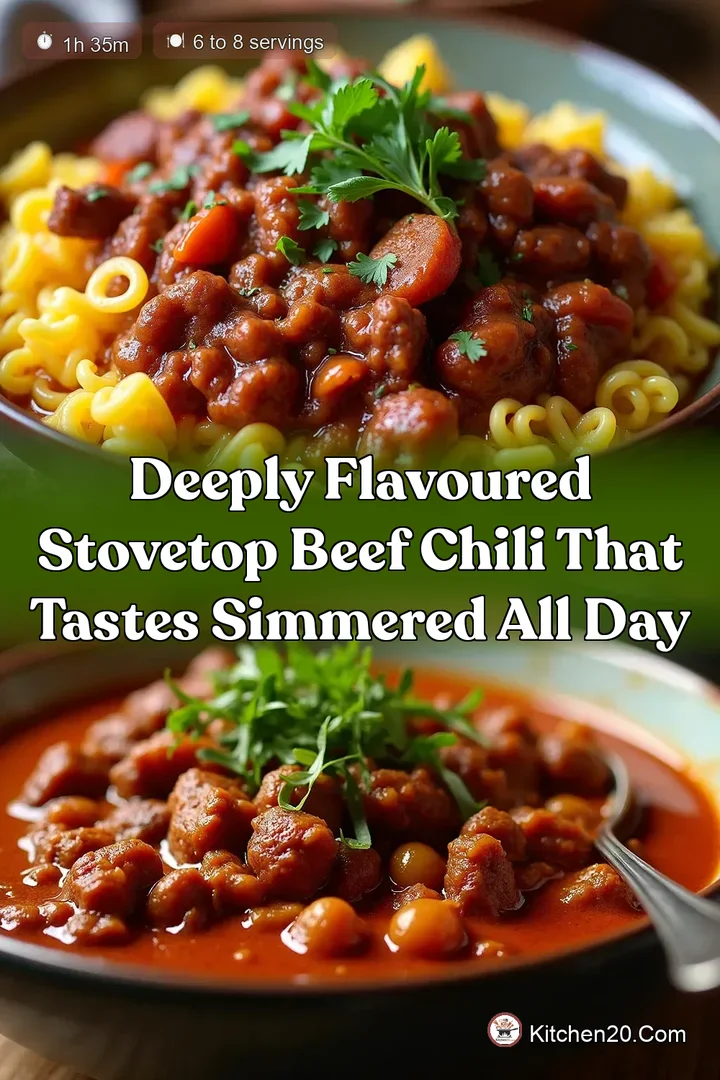 Deeply Flavoured Stovetop Beef Chili That Tastes Simmered All Day