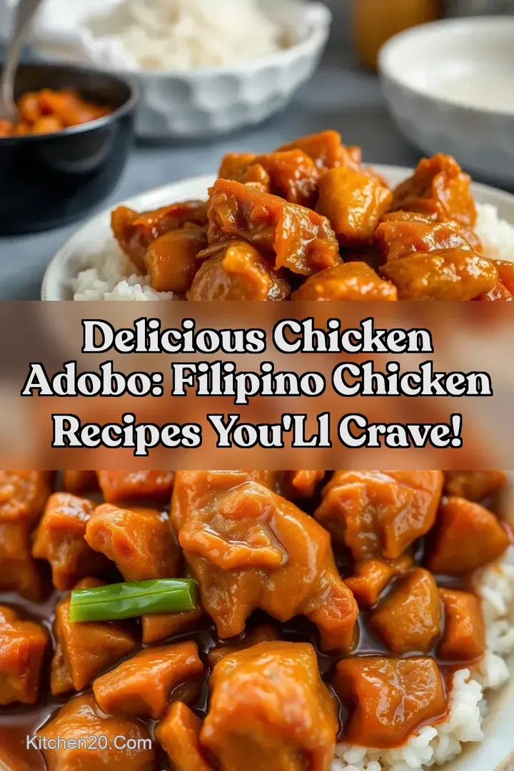 Delicious Chicken Adobo: Filipino Chicken Recipes You' ll Crave! : PIN FOR LATER Delicious Chicken Adobo: Filipino Chicken Recipes You' ll Crave!