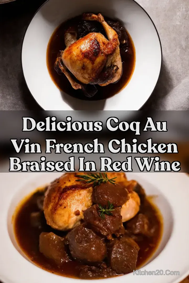 Delicious Coq au Vin French Chicken Braised in Red Wine