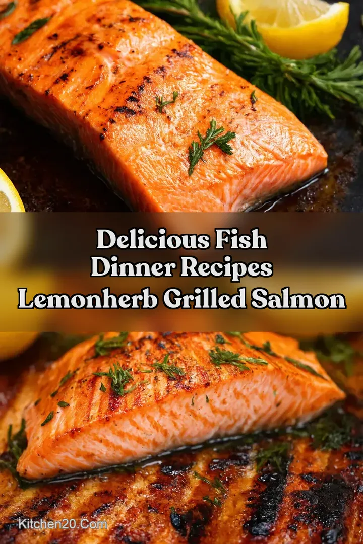 Delicious Fish Dinner Recipes LemonHerb Grilled Salmon : PIN FOR LATER Delicious Fish Dinner Recipes LemonHerb Grilled Salmon