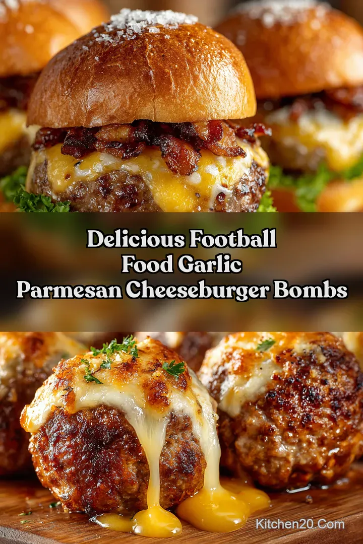 Delicious Football Food Garlic Parmesan Cheeseburger Bombs
