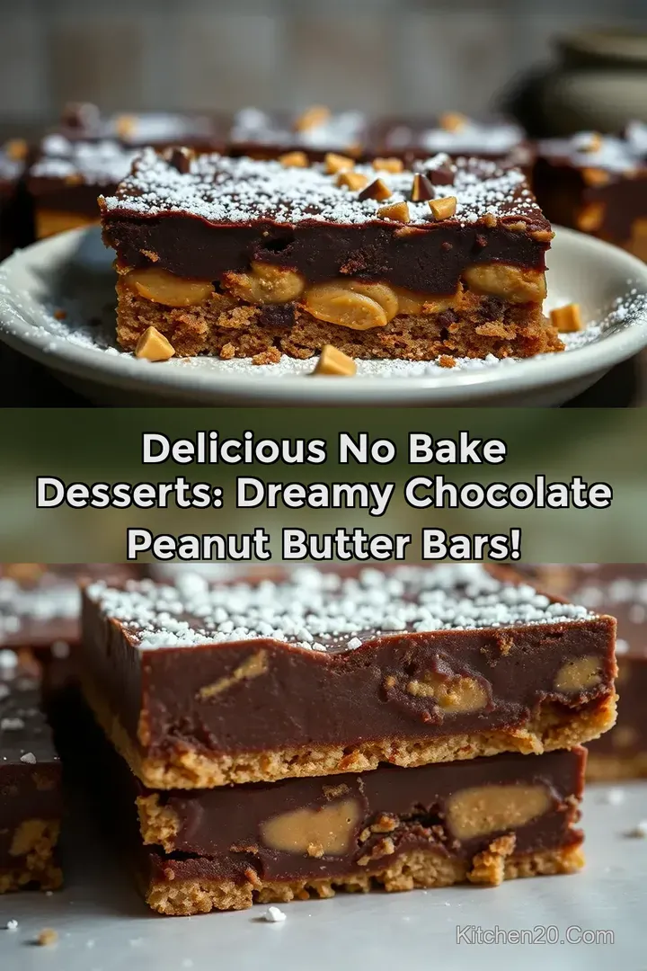 Delicious No Bake Desserts: Dreamy Chocolate Peanut Butter Bars!