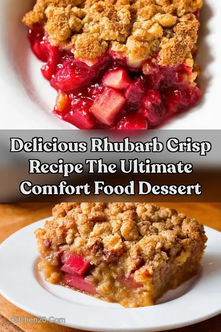 Delicious Rhubarb Crisp Recipe The Ultimate Comfort Food Dessert : PIN FOR LATER Delicious Rhubarb Crisp Recipe The Ultimate Comfort Food Dessert