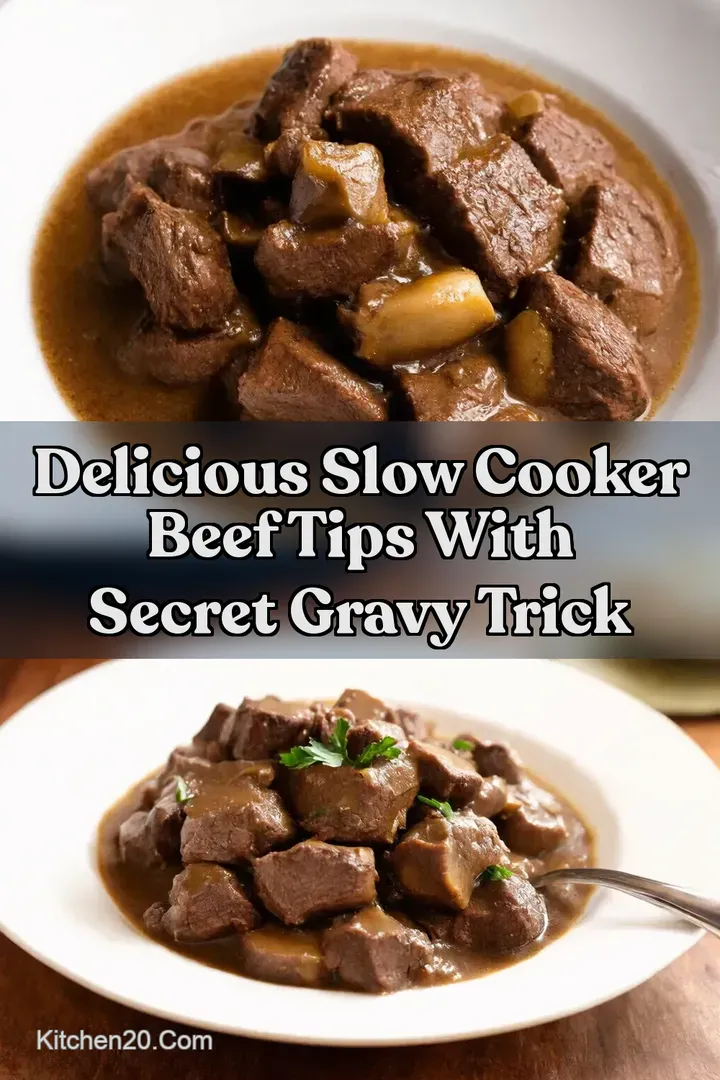 Delicious Slow Cooker Beef Tips with Secret Gravy Trick