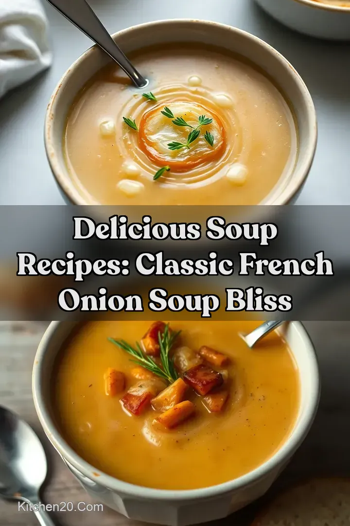 Delicious Soup Recipes: Classic French Onion Soup Bliss : PIN FOR LATER Delicious Soup Recipes: Classic French Onion Soup Bliss