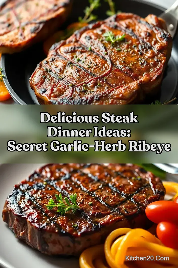 Delicious Steak Dinner Ideas: Secret Garlic-Herb Ribeye : PIN FOR LATER Delicious Steak Dinner Ideas: Secret Garlic-Herb Ribeye
