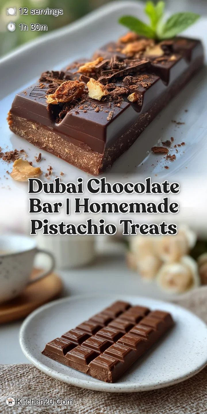 Close-up of a Dubai chocolate bar revealing layers of dark chocolate, chewy dates, and toasted nuts in a decadent, irresis...