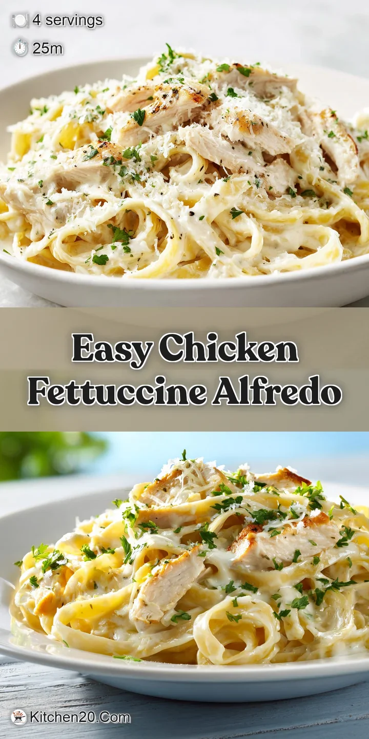 Close-up capturing the creamy texture of fettuccine Alfredo, juicy chicken, and a rich, smooth sauce clinging to the pasta.