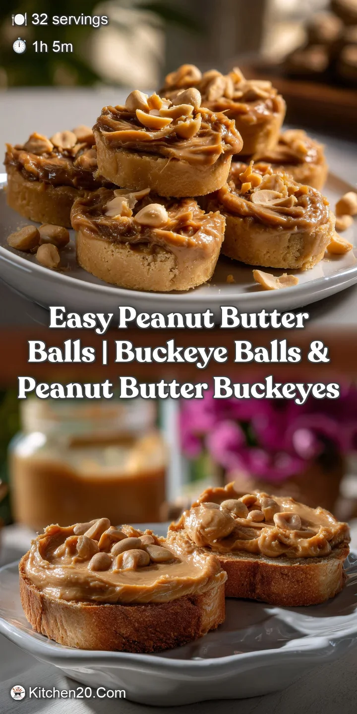 Close-up of a single peanut butter ball, revealing a soft, creamy interior contrasting with a crunchy exterior, promising ...