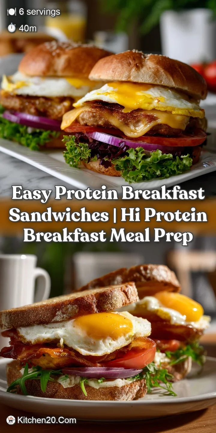 Easy Protein Breakfast Sandwiches | Hi Protein Breakfast Meal Prep