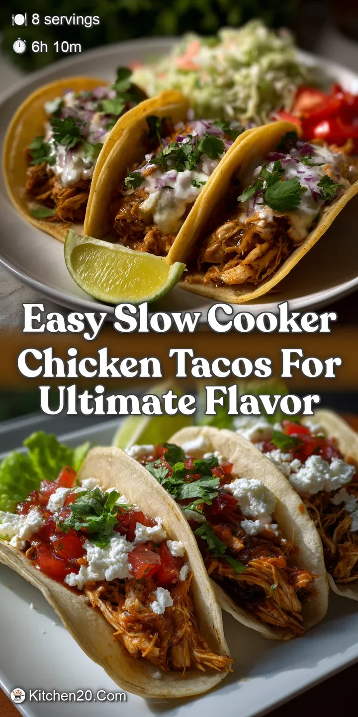 Tender, shredded chicken in warm tortillas, topped with vibrant salsa, cool sour cream, and fresh cilantro.